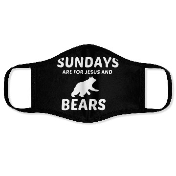 Discover BEARS AND JESUS SUNDAY Face Masks