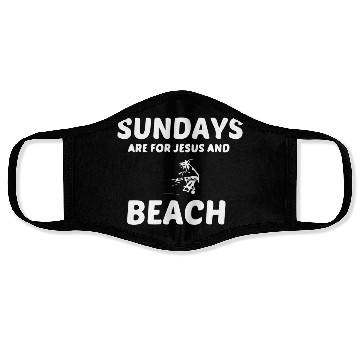 Discover BEACH AND JESUS SUNDAY Face Masks