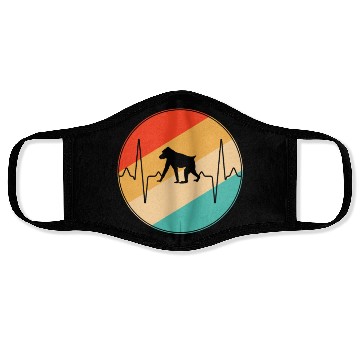 Discover monkey retro heartbeat Face Masks