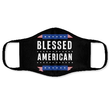 Discover Blessed American USA US Patriotic America Face Masks