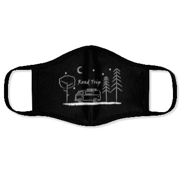 Discover Road trip – your heart beats for camping Face Masks