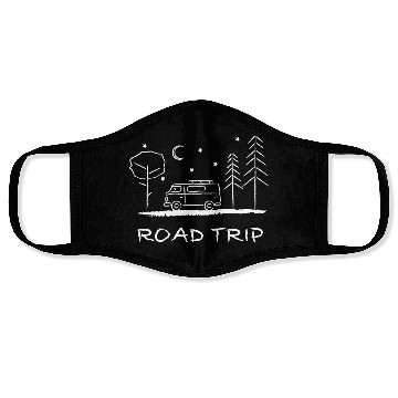 Discover Road trip – your heart beats for camping Face Masks