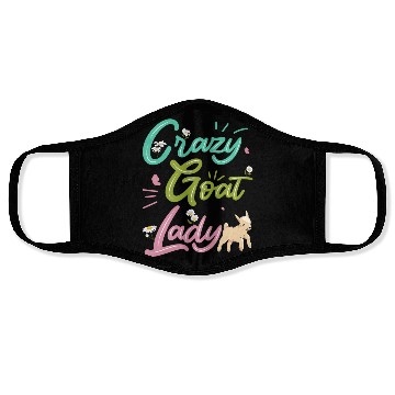 Discover Crazy Goat Lady Goat Lover Face Masks