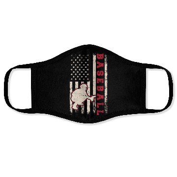 Discover Baseball Catcher USA Flag Patriotic American Flag Face Masks
