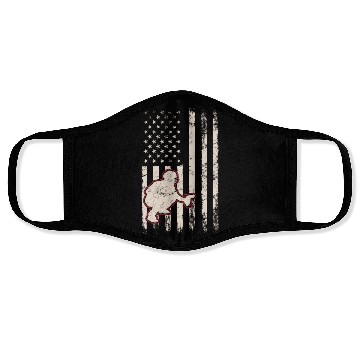 Discover Baseball Catcher USA Flag Patriotic American Flag Face Masks
