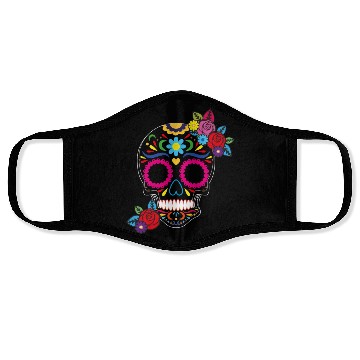 Discover Day of The Dead Colorful Sugar Skull Face Masks