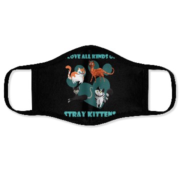 Discover I love all kinds of stray cats stray kitten rescue Face Masks