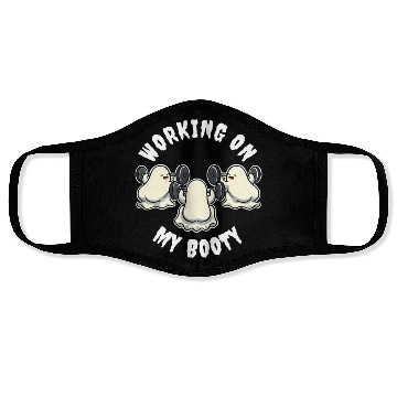 Discover Working On My Booty Funny Ghost Gift Face Masks