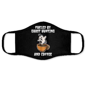 Discover Ghost Hunting And Coffee Funny Ghost Gift Face Masks