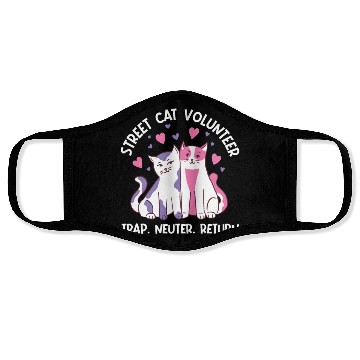 Discover streetcat volunteer, trap neuter return, cat help Face Masks