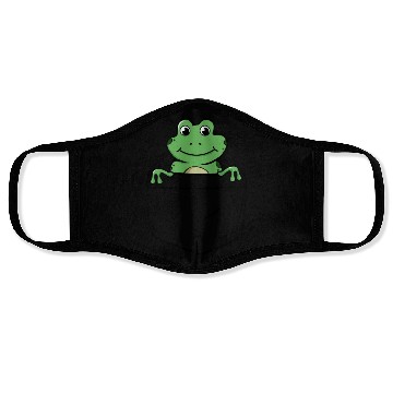 Discover Happy Little Green Frog in the Pocket Funny Animal Face Masks