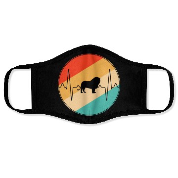 Discover lion retro heartbeat Face Masks