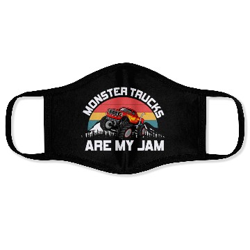Discover Monster Trucks Are My Jam Vintage Retro Face Masks