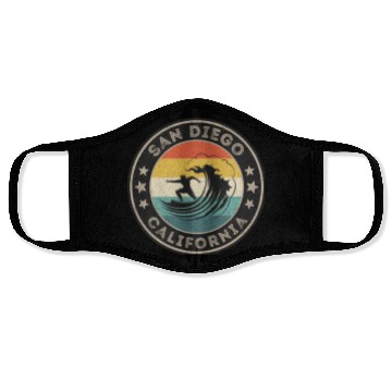 Discover San Diego California Surfing Face Masks San Diego