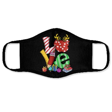 Discover Love Teacher Math Christmas Teacher Life Matching Face Masks