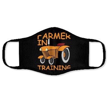 Discover Funny Tractor Boy Farmer In Training Face Masks