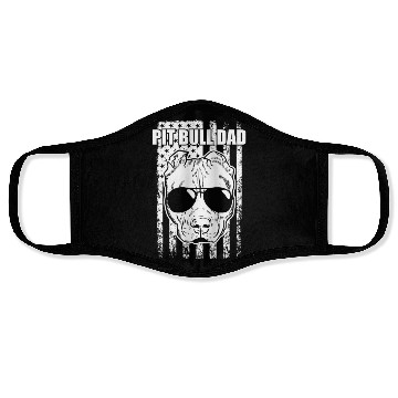 Discover Pit Bull Dad Dog with cool Glasses Pet Face Masks