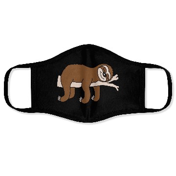 Discover Tired sloth sleeping cartoon Face Masks