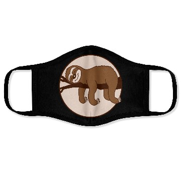 Discover sloth relaxed on branch Face Masks