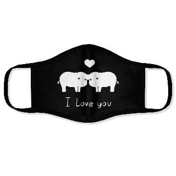 Discover pig couple i love you Face Masks