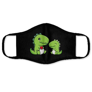 Discover Big sister brother dino siblings boy girl heart Face Masks