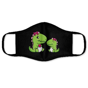 Discover Big sister brother dino siblings boy girl heart Face Masks