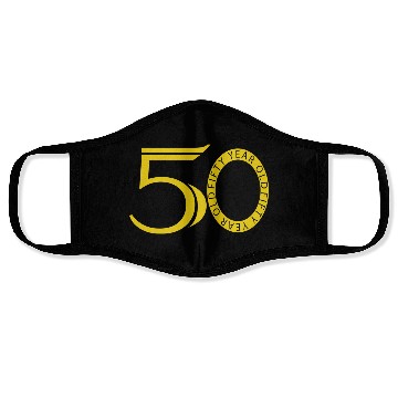 Discover Fifty Year Old Fart Logo Design gold Face Masks