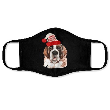 Discover Black Base Saint Bernard Christmas Gift for Dog Face Masks
