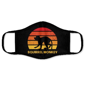 Discover squirrel monkey sunrise sundown design Face Masks