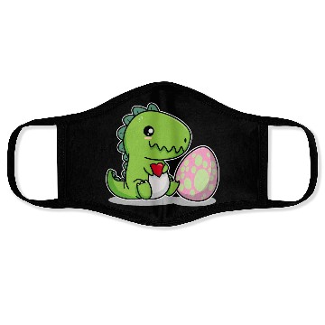 Discover Big sister cute dino siblings boy girl heart love Face Masks