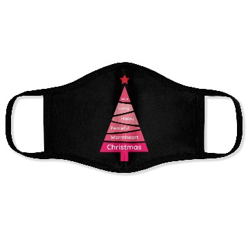 Discover Minimalist Pink Christmas Pine Wish Face Masks