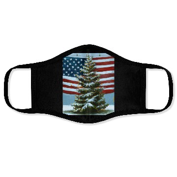 Discover Patriotic Christmas Decorated Christmas Tree With Face Masks