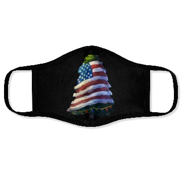 Discover Patriotic Christmas Tree Wrapped In US Flag Face Masks