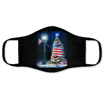 Discover Patriotic Christmas US Flag With Christmas Face Masks