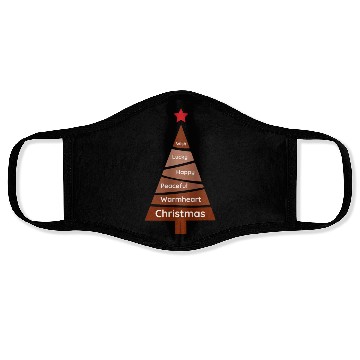 Discover Minimalist Brick Red Christmas Pine Face Masks