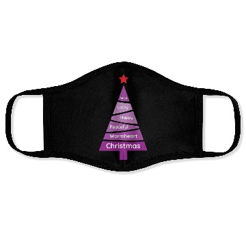 Discover Minimalist Fandango Purple Christmas Pine Face Masks