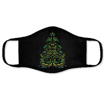 Discover Green Ornaments Christmas Tree For Christmas Face Masks