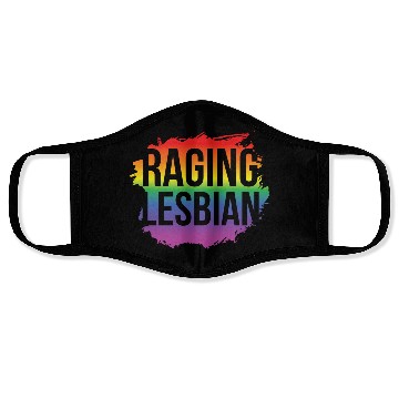 Discover LGBT Gay Pride Lesbian Raging Lesbian Face Masks