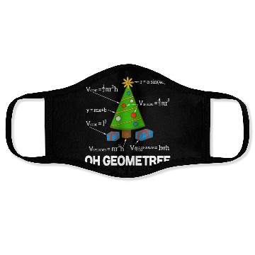 Discover Funny Math Geometry Christmas Tree Teacher Face Masks