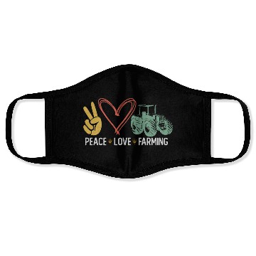 Discover Farming Farmer Girl Tractor Peace Face Masks