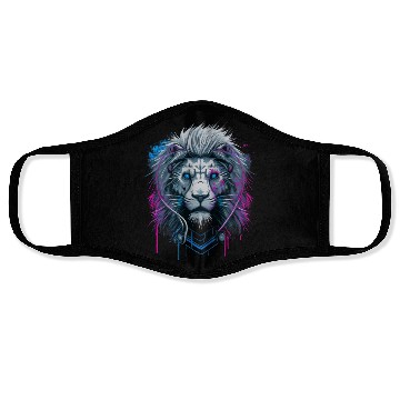 Discover Lion, White Lion, abstract Face Masks