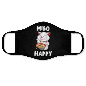 Discover Miso Happy Funny Japanese Cat Miso Face Masks