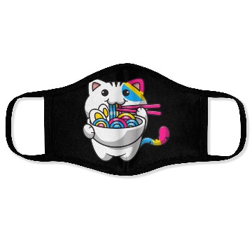 Discover Pansexual Pride Kawaii Cat Ramen Noodles Pansexual Face Masks