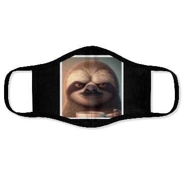 Discover 3d Sloth grumpy Coffee I hate people good morning Face Masks