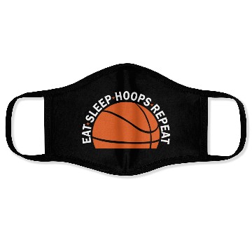 Discover Eat Sleep Hoops Repeat Basketball Face Masks