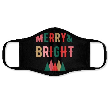 Discover Merry and Bright retro Christmas Face Masks Face Masks