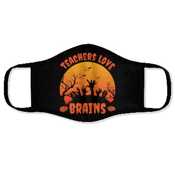 Discover Halloween Teacher Humor School Brain Face Masks