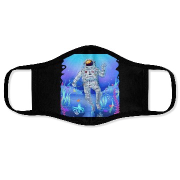 Discover Ocean lover astronaut fantasy design Face Masks