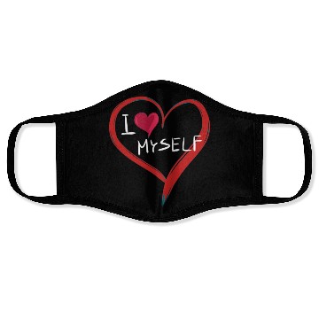 Discover i love me heart text icon Face Masks