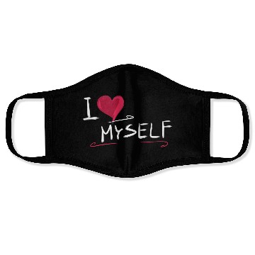 Discover i love me heart text saying Face Masks